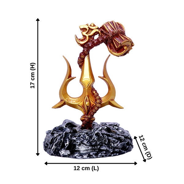 Lord Shiva Trishul With Damru Car Dashboard