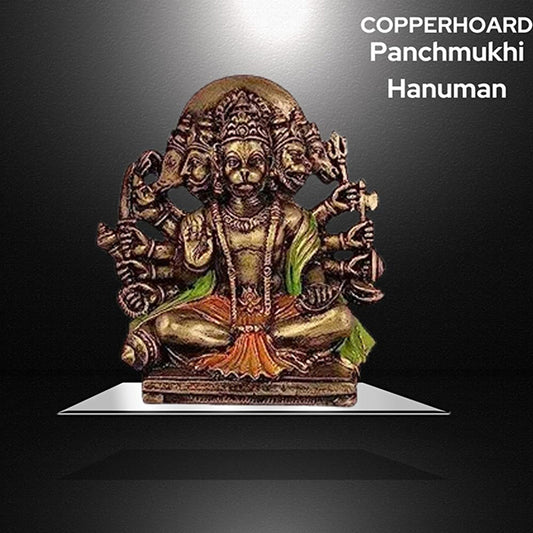 Panchmukhi Hanuman Idol Showpiece for Home Decor (Brown)
