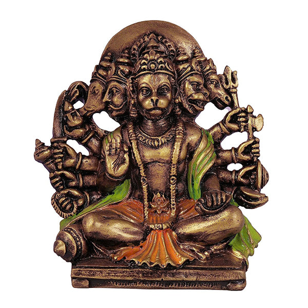 Panchmukhi Hanuman Idol Showpiece for Home Decor (Brown)