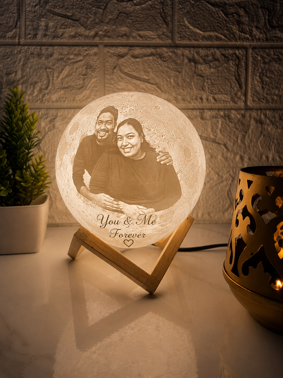 Personalized 3D single Moonlamp